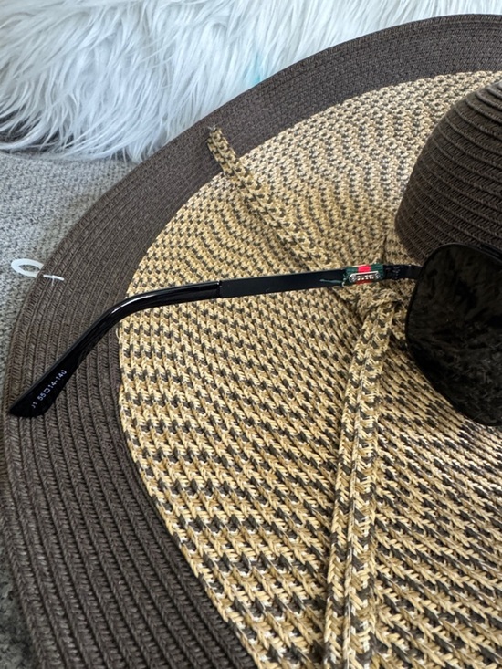 Gucci Black Shield Sunglasses with Gold Double-G Bridge